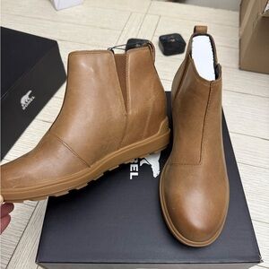 Sorel Evie II Brown Leather Wedge Boot